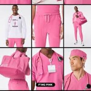 Figs F*ing Pink Kade Scrub Pants - Small Petite